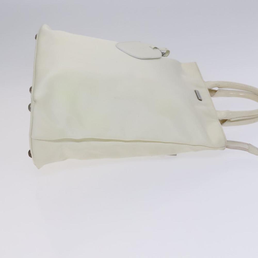 GUCCI Hand Bag Nylon Patent Leather 2way White Silver Auth bs23294 - Picture 3 of 16